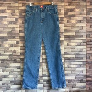 Mens Pre Owned Wrangler 36MWZ Slim Fit 32x34 Blue Jeans